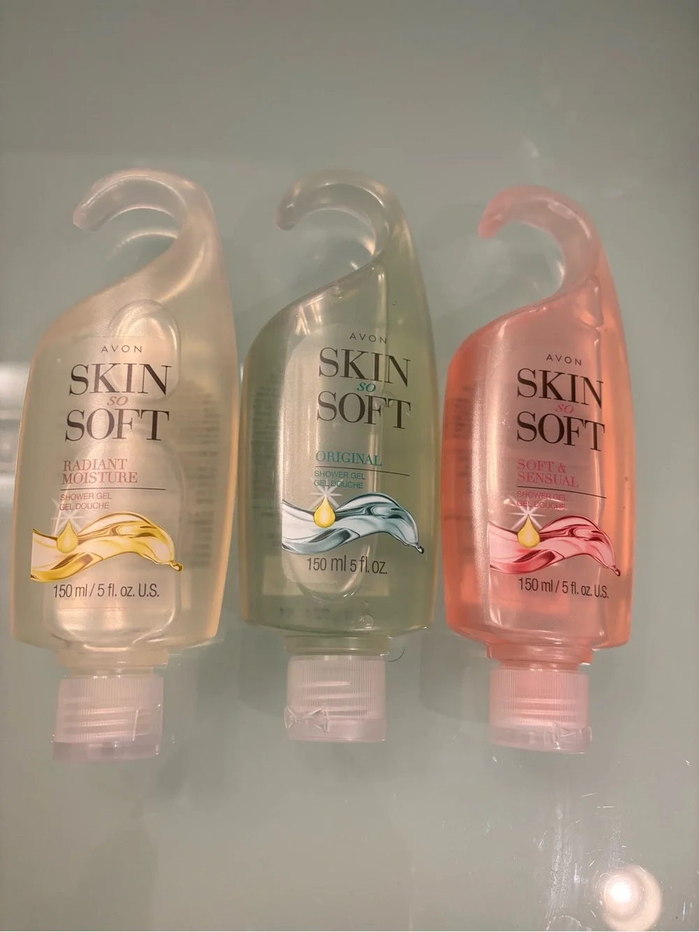 Avon Skin So Soft  Bath Gel - Pink, Green,  (3-Pack)